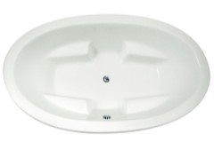 Hydro Systems Amber Oval Tub, 4 Armrests, Center Drain, Flat Rim