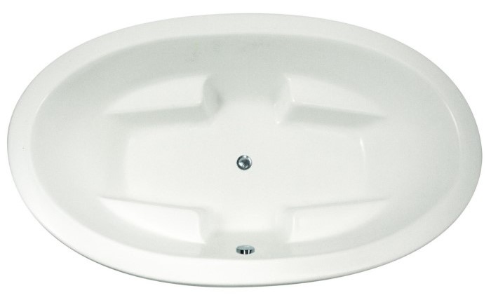 Oval Tub, Center Drain, 2 Backrests, 4 Armrests, Flat Rim