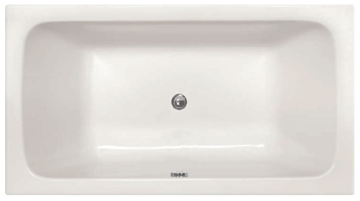 Rectangle Tub, Rounded Interior Corners, Center Drain, Soaking Bath