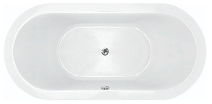 OOval Tub, Flat Rim, Center Drain