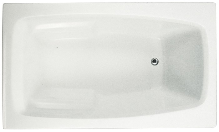 Rectangle Tub, Rounded Interior Corners, End Drain, Armrests