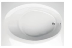 Hydro Systems Ruby Rectangle Tub, Oval Interior, Neck Rest, End Drain