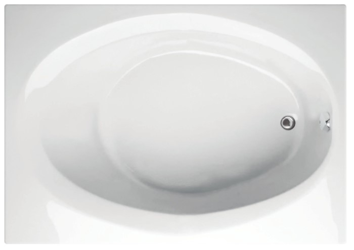 Rectangle Tub, Oval Bathing Well, Neck Rest, End Drain