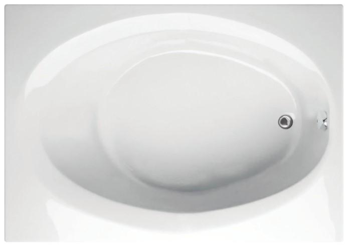 Rectangle Tub, Oval Interior, Neck Rest, End Drain