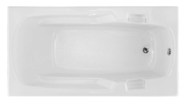 Rectangle Bathtub with Grab Bars and Armrests