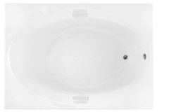 Hydro Systems Studio 6042 Rectangle Bathtub with Oval Bathing Area & Grab Bars