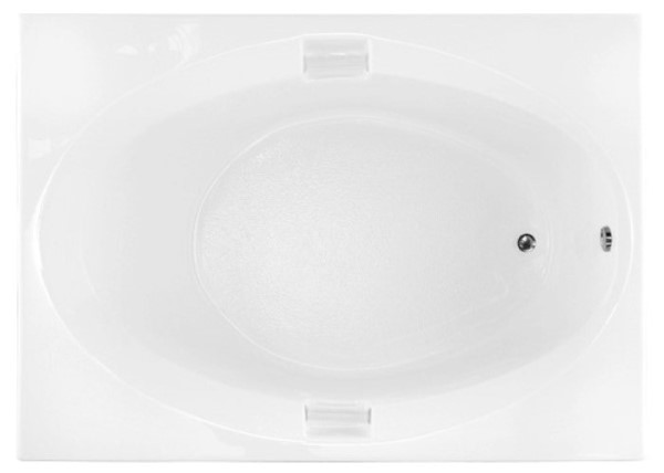 Rectangle Bathtub with Oval Bathing Area & Grab Bars