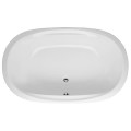 Modern Oval Tub with Center Drain and Flat Rim