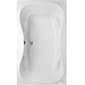 Rectangle Tub with Hourglass Bathing Area, Armrests, Center Drain