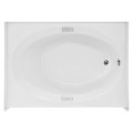 Rectangle Bathtub with Oval Bathing Area, Grab Bars, Skirt & Tile Flange