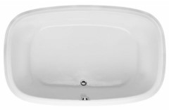 Sylvia Oval Bath, Center Side Drain, Squared Corners