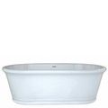 Oval Freestanding Tub, Rolled Rim & Base, Center Side Drain