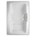 Modern Rectangle Tub with Center Drain, Foot Rest
