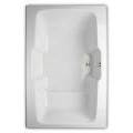 Victoria Modern Rectangle Tub with Center Drain, Foot Rest