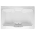 Rectangle Tub, Center Drain, Seat or Foot Rest on One Side
