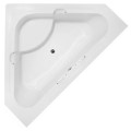 Corner Tub With Seat and 2 Grab Bars