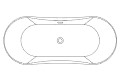 Top View Drawing, Center Drain, 2 Backrests