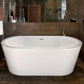 Oval Freestanding Tub with Wide Rim, Slotted Overlow