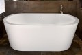 Oval Freestanding Tub with Wide Rim, Slotted Overlow