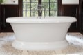 Oval Freestanding Tub with Rolled Rim & Pedestal Base