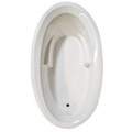 Oval Soaking Tub with Armrests, End Drain, Neckrest