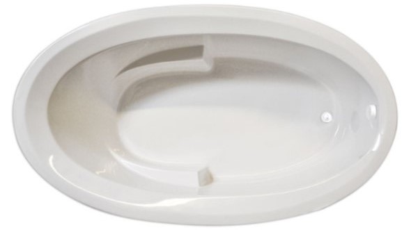 Oval Drop-in Tub with Armrests, End Drain