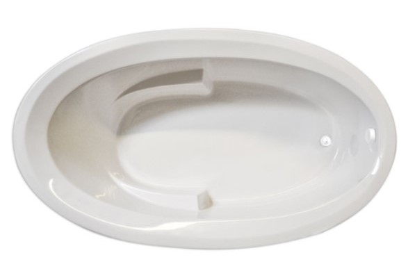 Oval Bath with Armrests and End Drain, Shown as a Soaking Tub