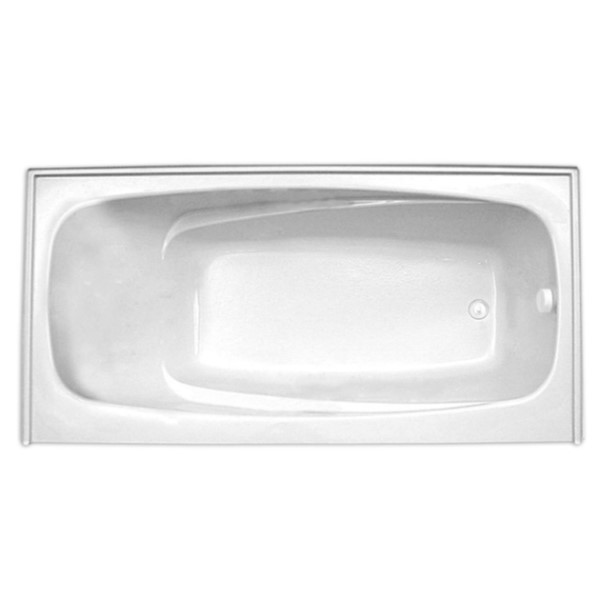 Escape White Soaking Tub, Drain Right