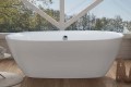 Oval Double Slipper Freestanding Tub with Thin Rim