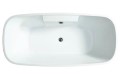 Lila Top View, Rectangle with Very Rounded Corners, Faucet Deck, Center Drain