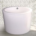 Round Freestanding Tub with Overlapping Rim, Slightly Angled Sides