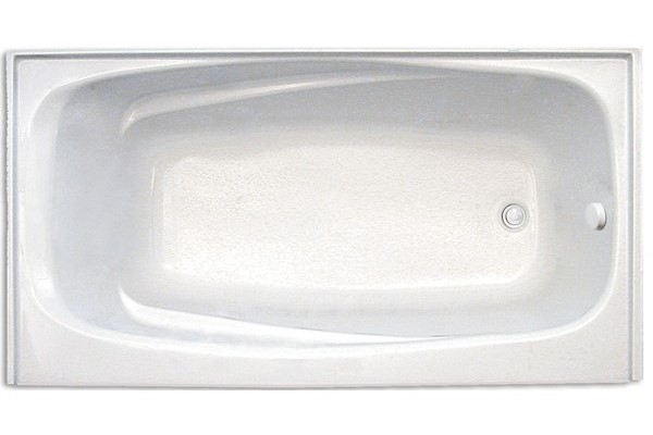 Rectangle Tub with Armrests, End Drain, Tile Flange