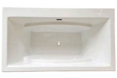Rectangle Bath, Center Drain, Flat Rim, Armrests