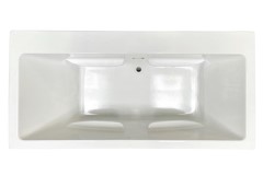 Rectangle Center Side Drain Tub, 1 Wide Side Rim, 4 Armrests
