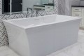 Rectangle Freestanding Tub with Wide Rim for Faucet