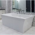 Rectangle Freestanding Tub, 1 Extra Wide Rim, Curving Sides