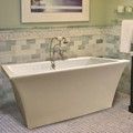 Rectangle Freestanding Tub, Curving Sides, Center Side Drain