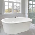 Oval Freestanding Tub, Flat Rim, Angled Sides, Center Side Drain