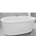 Oval Freestanding Tub, Flat Rim, Angled Sides, Center Side Drain