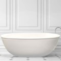 Oval Freestanding Tub with Overlapping Rim, Curving Sides