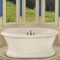 Oval Freestanding Tub with Rolled Rim, Pedestal Base
