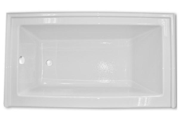 Rectangle Tub with End Drain, Skirt & Tile Flange