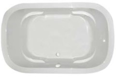 Oval Bath with Squared Corners, 4 Armrests, Center Side Drain