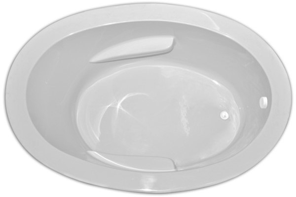 Oval Bath with Flat Rim, End Drain and Armrests