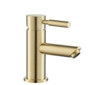 Satin Brass Single Hole Faucet with Front Lever Control