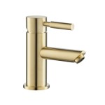 Satin Brass Single Hole Faucet with Front Lever Control