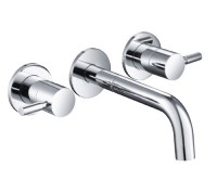 Round Wall Mount Tub Filler with Two Handles