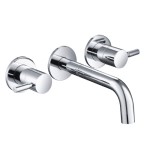 Wall Mount Tub Faucet with Two Round Handles