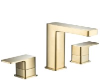 Square Style Widespread Faucet, Satin Brass