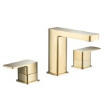 Satin Brass Rectangular Widespread Faucet for the Sink